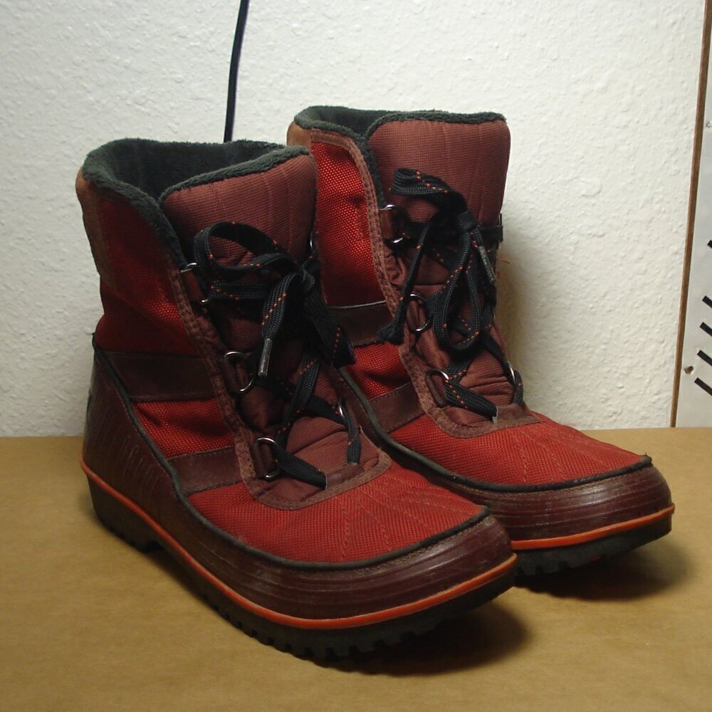 SOREL Tivoli II Boots Women's Size 10.5 Red Dahlia Black Lace Up Winter Shoe - Picture 12 of 12